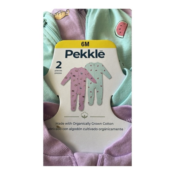 ♥️Pekkle♥️2 Pack Girl Infant pajamas size 6 months - Picture 6 of 8